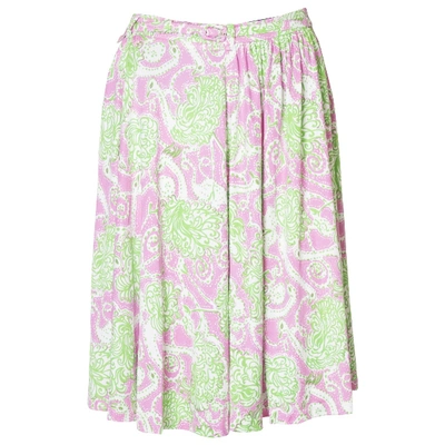 Pre-owned Prada Silk Mid-length Skirt In Multicolour