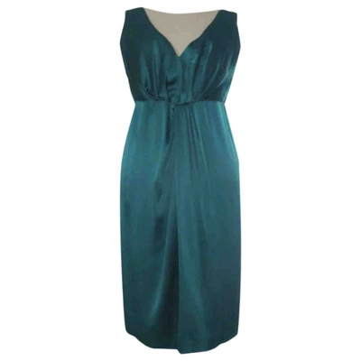 Pre-owned Alberta Ferretti Silk Dress In Green