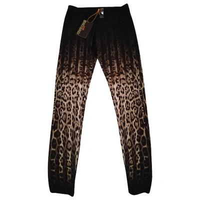 Pre-owned Roberto Cavalli Black Polyester Trousers