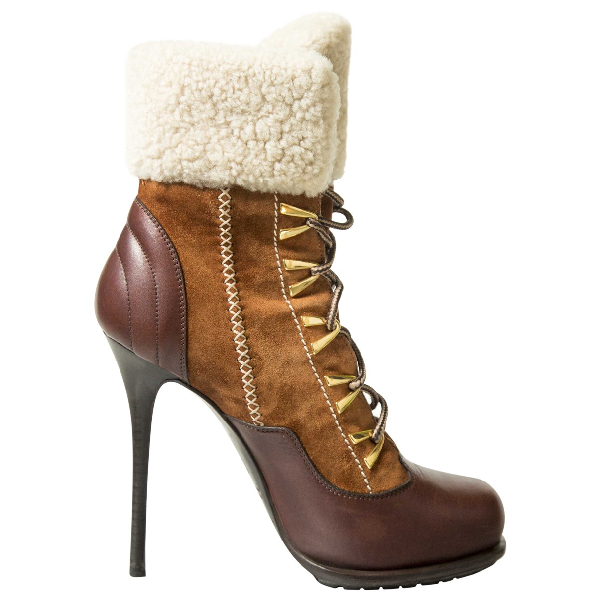 Pre-owned Gianmarco Lorenzi Brown Suede Ankle Boots | ModeSens