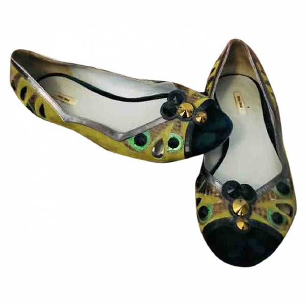 miu miu leather ballet flats