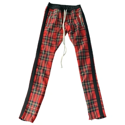 Pre-owned Fear Of God Red Cotton Trousers