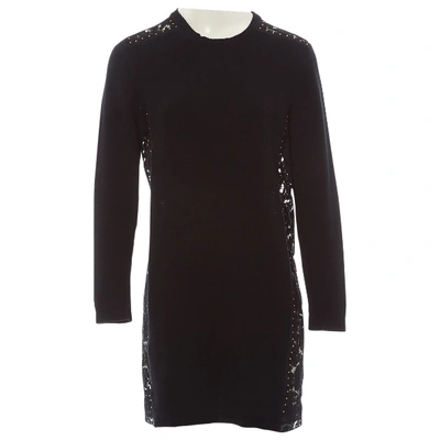 Pre-owned Valentino Wool Mini Dress In Black