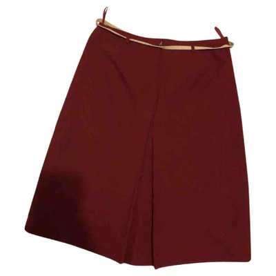Pre-owned Prada Skirt In Burgundy