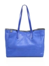 Stella Mccartney Falabella Small Faux Leather East-west Tote In Blue