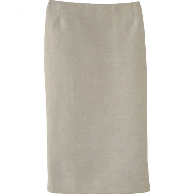 Pre-owned Prada Linen Mid-length Skirt In Grey