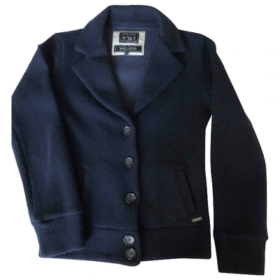 Pre-owned Woolrich Wool Short Vest In Blue