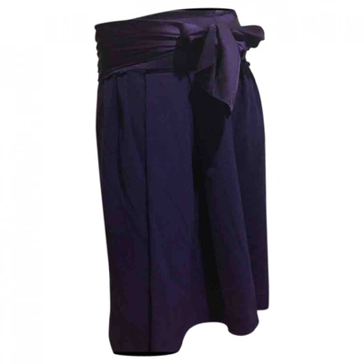 Pre-owned Alberta Ferretti Wool Skirt In Purple