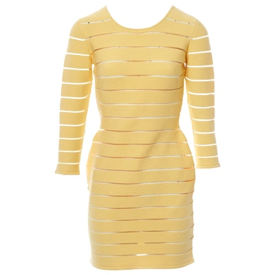 Pre-owned Balmain Mid-length Dress In Yellow