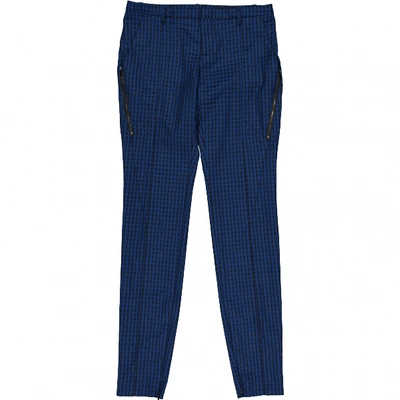 Pre-owned Gucci Wool Slim Pants In Blue