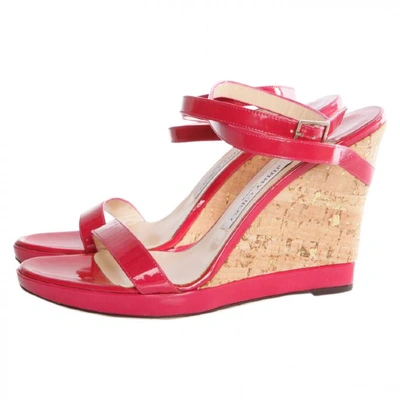Pre-owned Jimmy Choo Patent Leather Sandal In Pink