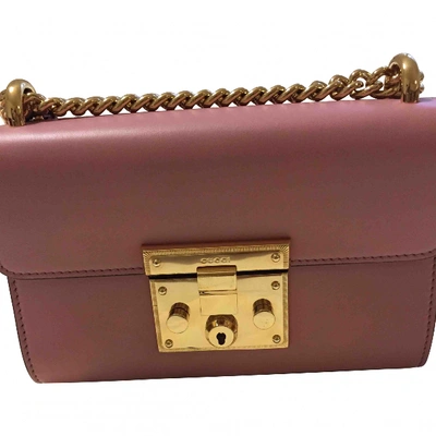Pre-owned Gucci Padlock Pink Leather Handbag