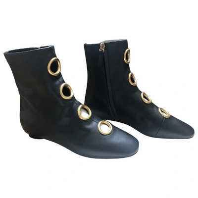 Pre-owned Valentino Garavani Black Leather Ankle Boots