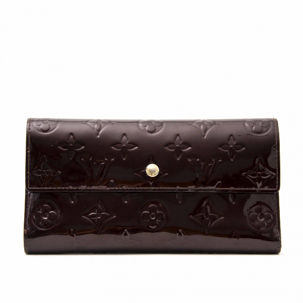 Pre-Owned Louis Vuitton Sarah Burgundy Patent Leather Wallet | ModeSens