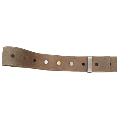 Pre-owned Paule Ka Leather Belt In Beige