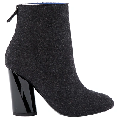 Pre-owned Proenza Schouler Cloth Ankle Boots In Anthracite