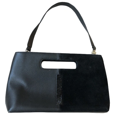 Pre-owned Swarovski Leather Mini Bag In Black