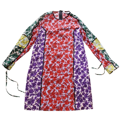 Pre-owned Msgm Silk Mini Dress In Multicolour