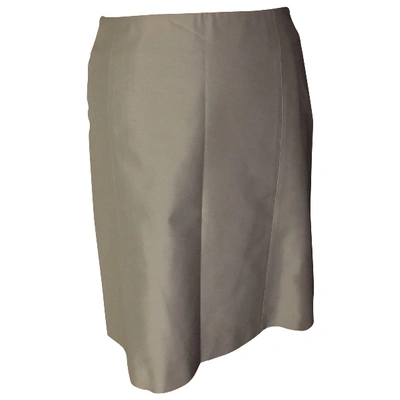 Pre-owned Dior Silk Mid-length Skirt In Green