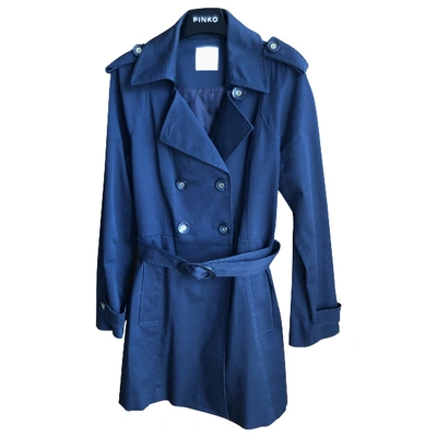 Pre-owned Pinko Trench Coat In Blue