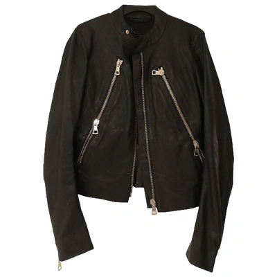 Pre-owned Maison Margiela Leather Biker Jacket In Black