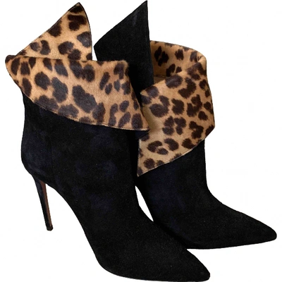 Pre-owned Aquazzura Ankle Boots In Black