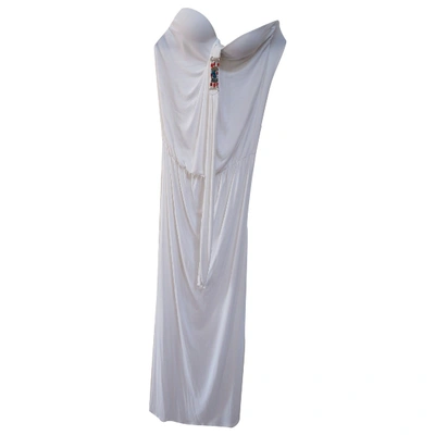 Pre-owned Adriana Degreas Maxi Dress In White