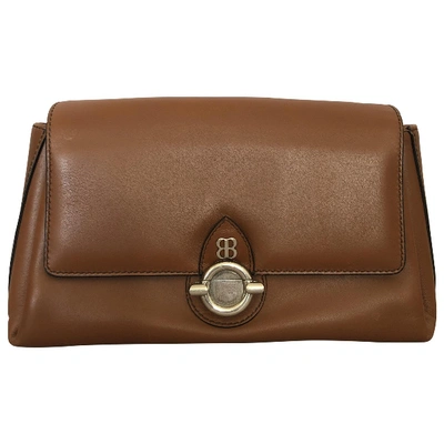 Pre-owned Balenciaga Leather Clutch Bag In Camel