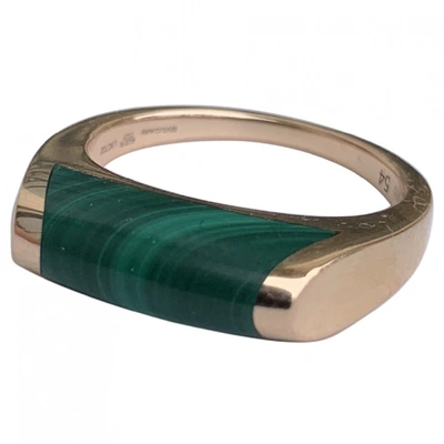 Pre-owned Bulgari Tronchetto Pink Gold Ring In Green