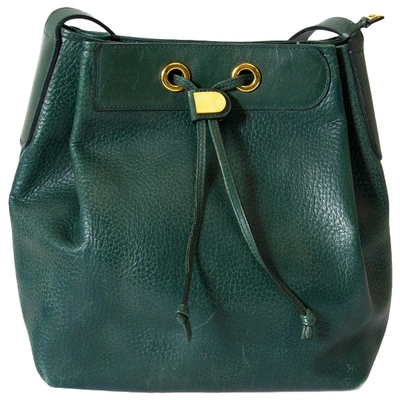 Pre-owned Delvaux Green Leather Handbag