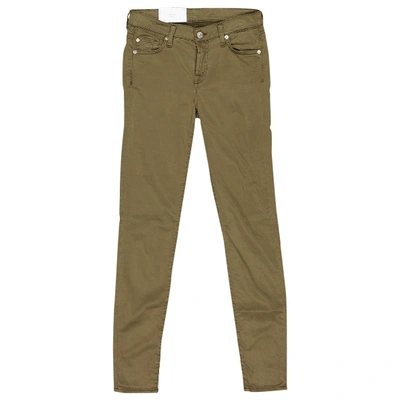 Pre-owned 7 For All Mankind Slim Jeans In Khaki