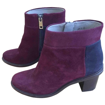 Pre-owned Paul Smith Ankle Boots In Burgundy