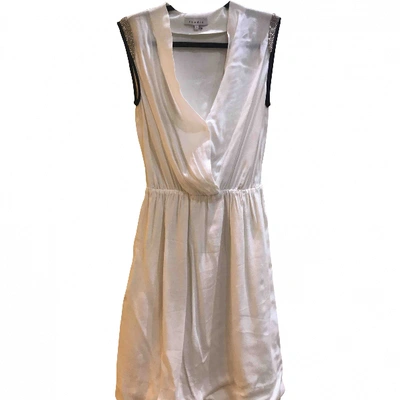 Pre-owned Sandro Silk Mini Dress In White