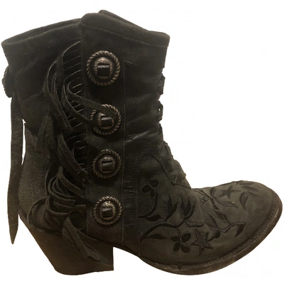 Pre-owned Mexicana Western Boots In Anthracite