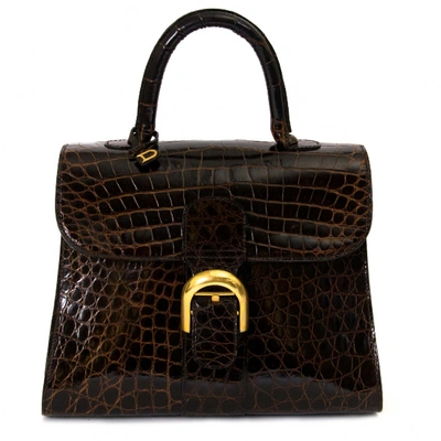 Pre-owned Delvaux Le Brillant Brown Crocodile Handbag