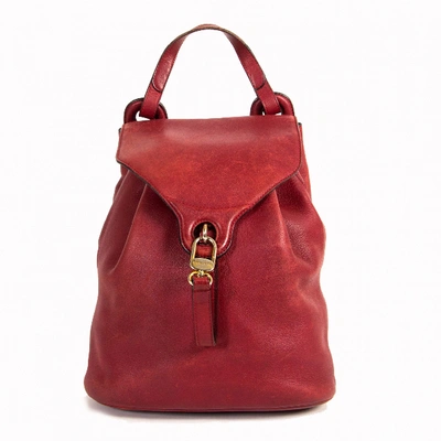 Pre-owned Delvaux Red Leather Backpack