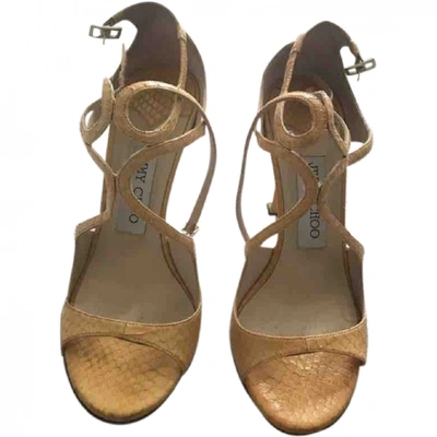 Pre-owned Jimmy Choo Lance Leather Sandals In Yellow