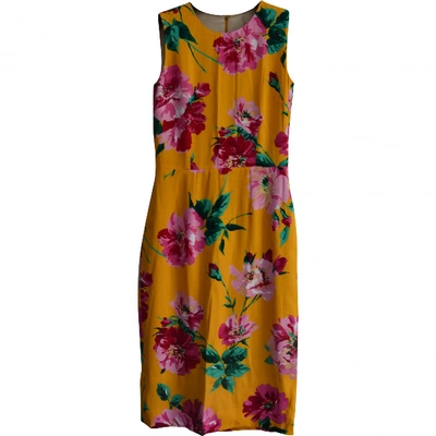 Pre-owned Dolce & Gabbana Silk Mid-length Dress In Yellow