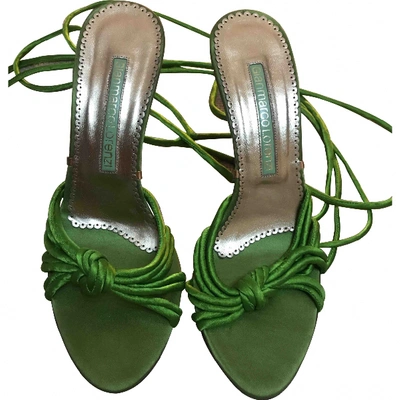 Pre-owned Gianmarco Lorenzi Cloth Heels In Green