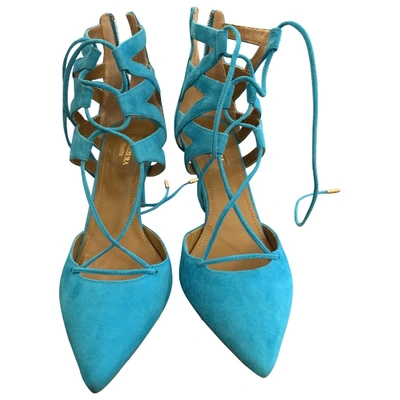 Pre-owned Aquazzura Heels In Turquoise