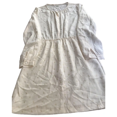 Pre-owned Masscob Silk Mini Dress In Ecru