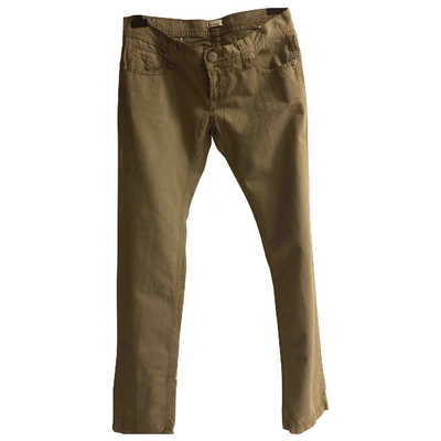 Pre-owned Pinko Chino Pants In Green