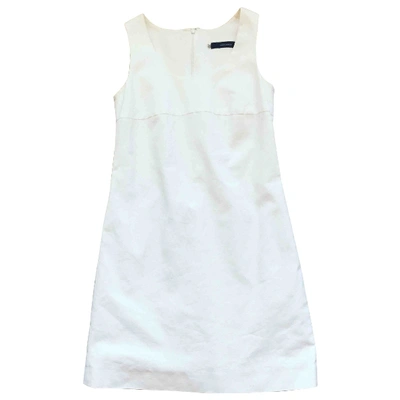 Pre-owned Dsquared2 Linen Mini Dress In White