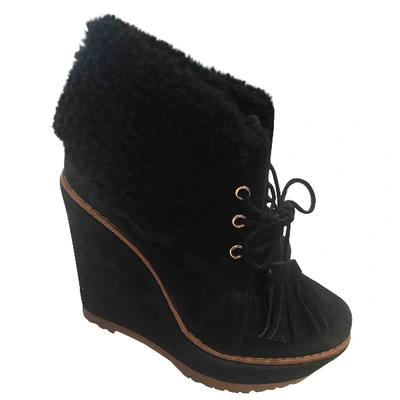 Pre-owned Mulberry Lace Up Boots In Black