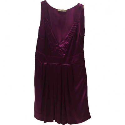 Pre-owned Prada Silk Mini Dress In Purple