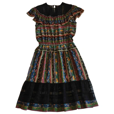 Pre-owned Philosophy Di Lorenzo Serafini Silk Mid-length Dress In Multicolour