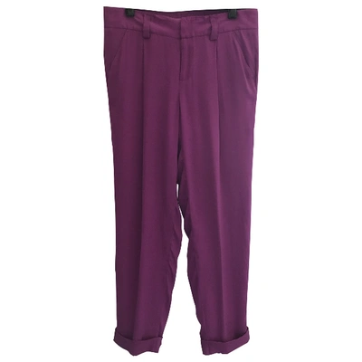 Pre-owned Alice And Olivia Silk Straight Pants In Purple