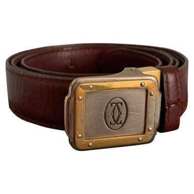 Pre-owned Cartier Leather Belt In Brown