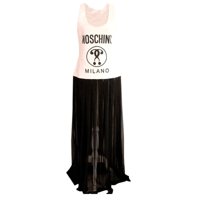 Pre-owned Moschino Silk Maxi Dress In White