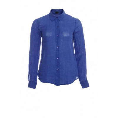 Pre-owned Theory Linen Shirt In Blue